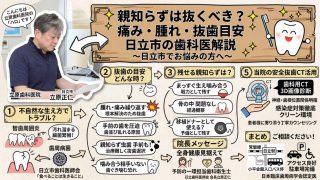 親知らずは抜くべき？ 痛み・腫れ・抜歯の目安を日立市の歯科医が解説！～ 日立市で親知らずにお悩みの方へ ～ 